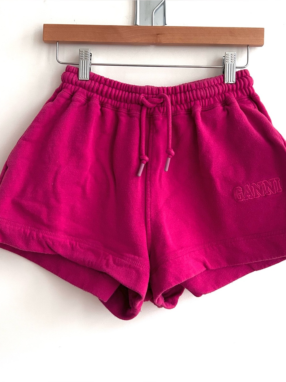Ganni Pink Drawstring Shorts, S
